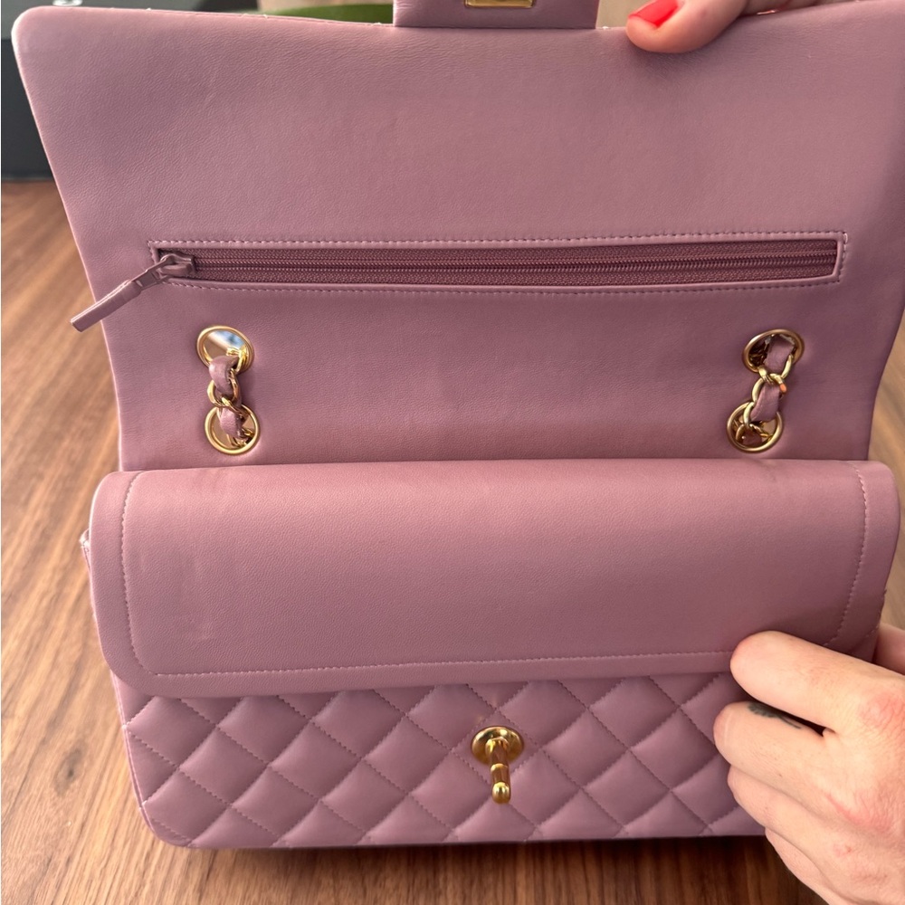 CHANEL Lambskin Quilted Medium Double Flap in Pink/Lilac - Picture 2 of 15